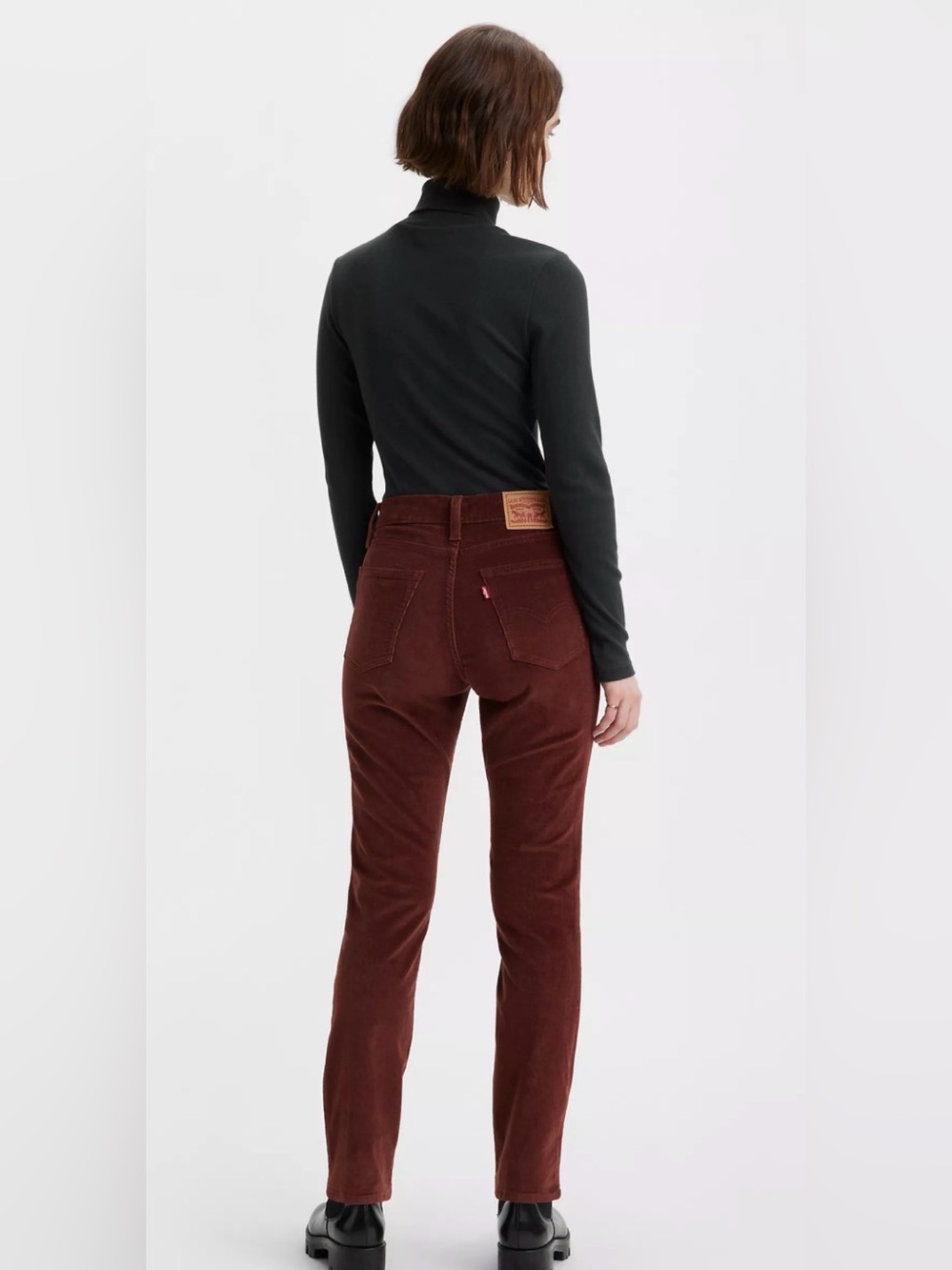 Levi’s 724 HIGH RISE SLIM STRAIGHT WOMEN'S CORDUROY PANTS Red Size 26